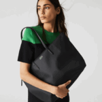 Women Lacoste V0ZN2766 Black 000 L.12.12 Concept Zip Tote Bag