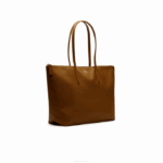 Women Lacoste V0ZN2768 Golden Brown 397 L.12.12 Concept Zip Tote Bag - Image 2