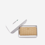 Women Lacoste V0ZN2773 Viennois Beige L01 Monogram Print Zip Wallet - Image 3