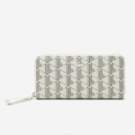 Women Lacoste V0ZN2774 Farine Sinople F89 Monogram Print Zip Wallet