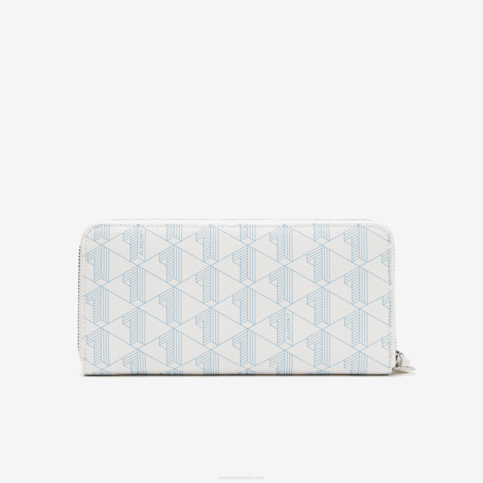 Women Lacoste V0ZN2775 Mono Farine Panorama L58 Monogram Print Zip Wallet - Image 2