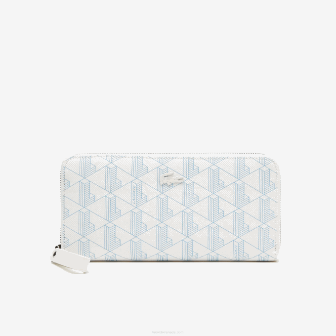 Women Lacoste V0ZN2775 Mono Farine Panorama L58 Monogram Print Zip Wallet - Image 1