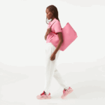 Women Lacoste V0ZN2779 Reseda Corrida L45 Anna Reversible Bicolor Tote Bag