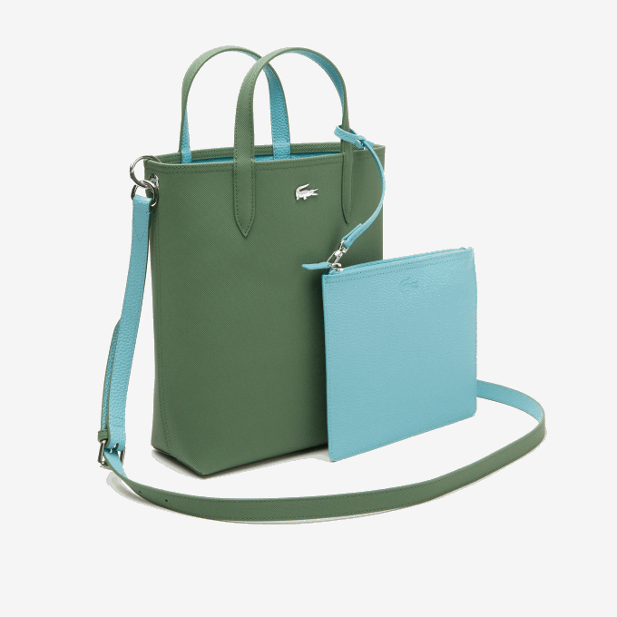 Women Lacoste V0ZN2782 Frene Littoral L49 Anna Reversible Coated Canvas Tote Bag - Image 2
