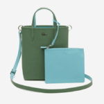 Women Lacoste V0ZN2782 Frene Littoral L49 Anna Reversible Coated Canvas Tote Bag