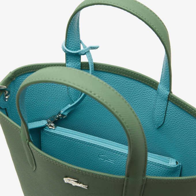 Women Lacoste V0ZN2782 Frene Littoral L49 Anna Reversible Coated Canvas Tote Bag - Image 3