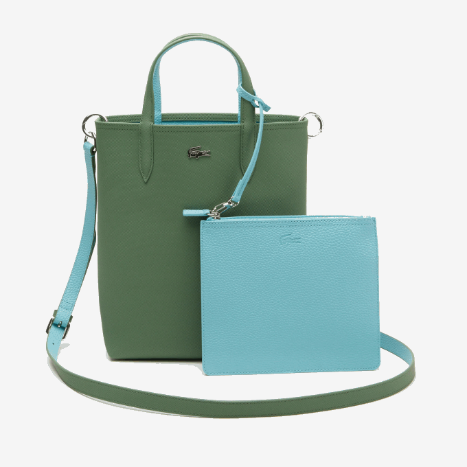 Women Lacoste V0ZN2782 Frene Littoral L49 Anna Reversible Coated Canvas Tote Bag - Image 1