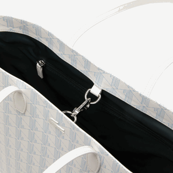 Women Lacoste V0ZN2785 Mono Farine Panorama L58 Monogram Print Tote - Image 4