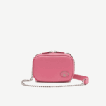 Women Lacoste V0ZN2787 Reseda L39 Top Grain Leather Square Shoulder Bag
