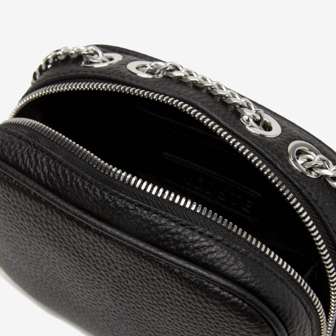 Women Lacoste V0ZN2788 Black 000 Top Grain Leather Square Shoulder Bag - Image 4