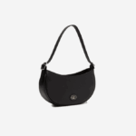 Women Lacoste V0ZN2791 Black 000 Top Grain Leather Halfmoon Bag - Image 2