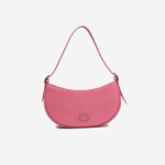Women Lacoste V0ZN2792 Reseda L39 Top Grain Leather Halfmoon Bag