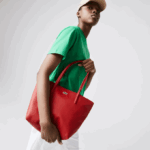 Women Lacoste V0ZN2803 High Risk Red 883 L.12.12 Concept Small Zip Tote Bag