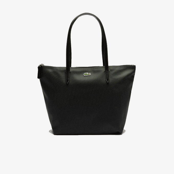 Women Lacoste V0ZN2804 Black 000 L.12.12 Concept Small Zip Tote Bag - Image 3