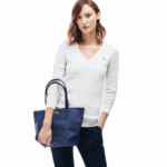 Women Lacoste V0ZN2804 Black 000 L.12.12 Concept Small Zip Tote Bag - Image 7