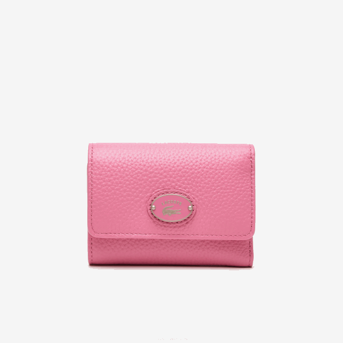 Women Lacoste V0ZN2807 Reseda L39 Top Grain Leather Flap Close Wallet - Image 1