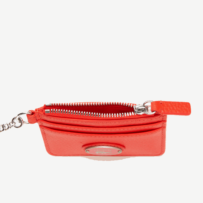 Women Lacoste V0ZN2809 Corrida L41 Snap Hook Grained Leather Card Holder - Image 3