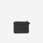 Women Lacoste V0ZN2810 Black 000 Snap Hook Grained Leather Card Holder - Image 2