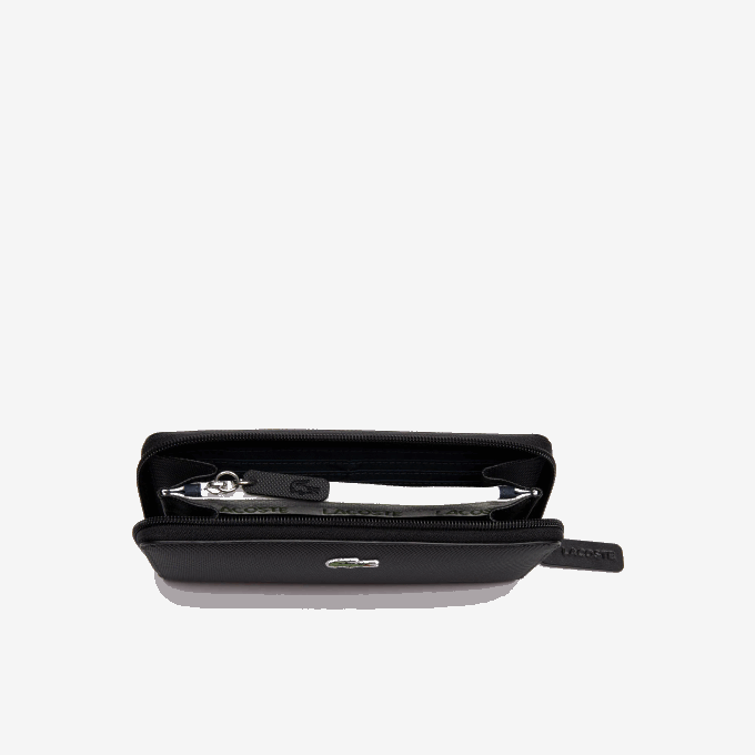 Women Lacoste V0ZN2813 Black 000 L.12.12 Concept Petit Pique 12 Card Zip Wallet - Image 2