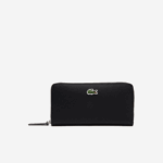 Women Lacoste V0ZN2813 Black 000 L.12.12 Concept Petit Pique 12 Card Zip Wallet