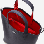 Women Lacoste V0ZN2818 Marine 166 Rouge 240 B50 Anna Reversible Coated Canvas Tote Bag - Image 4