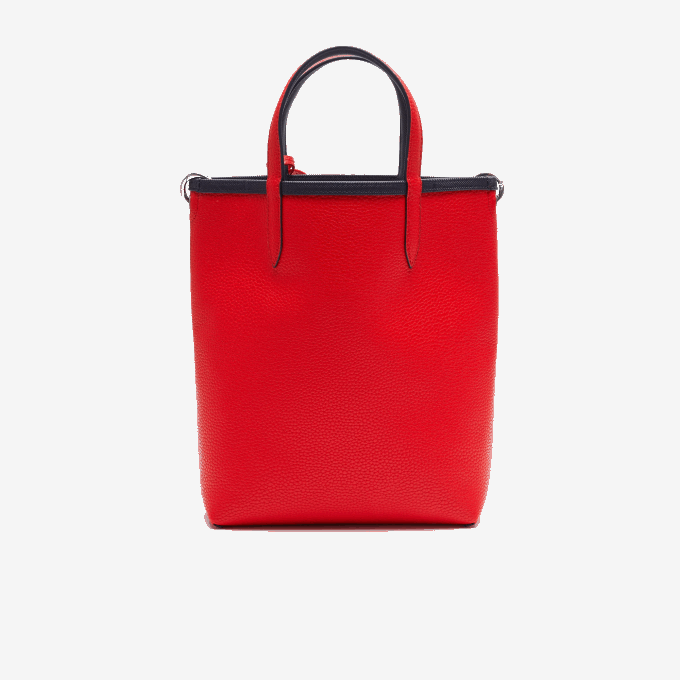 Women Lacoste V0ZN2818 Marine 166 Rouge 240 B50 Anna Reversible Coated Canvas Tote Bag - Image 6