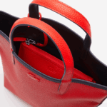 Women Lacoste V0ZN2818 Marine 166 Rouge 240 B50 Anna Reversible Coated Canvas Tote Bag - Image 8