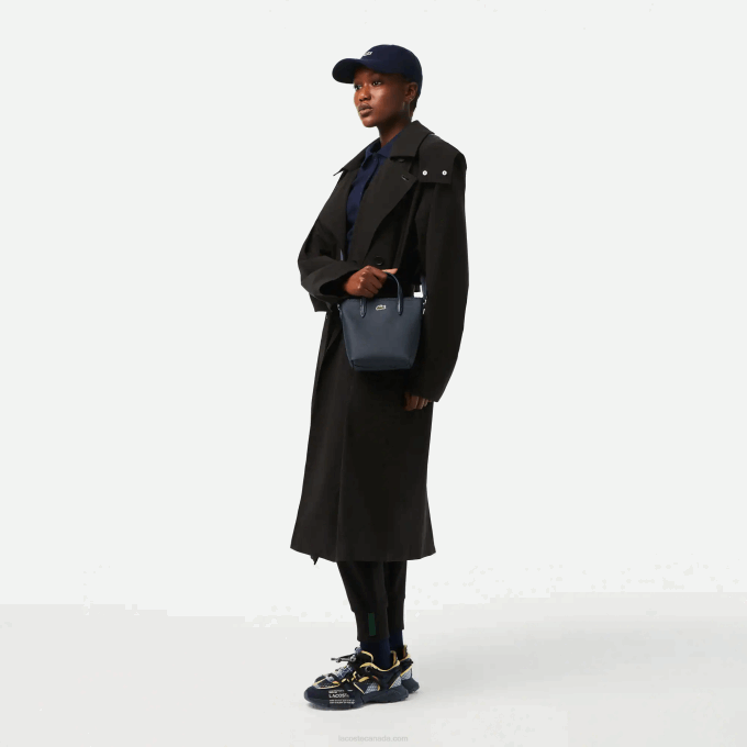 Women Lacoste V0ZN2819 Eclipse 141 L.12.12 Concept Petit Pique Coated Canvas Mini Zip Tote Bag - Image 2