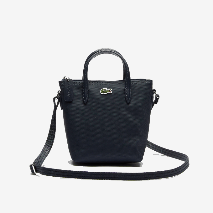 Women Lacoste V0ZN2819 Eclipse 141 L.12.12 Concept Petit Pique Coated Canvas Mini Zip Tote Bag - Image 3