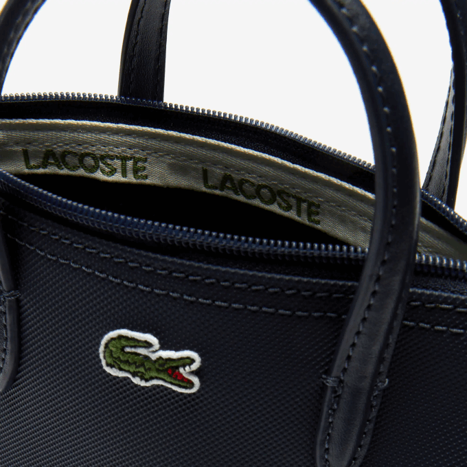 Women Lacoste V0ZN2819 Eclipse 141 L.12.12 Concept Petit Pique Coated Canvas Mini Zip Tote Bag - Image 6