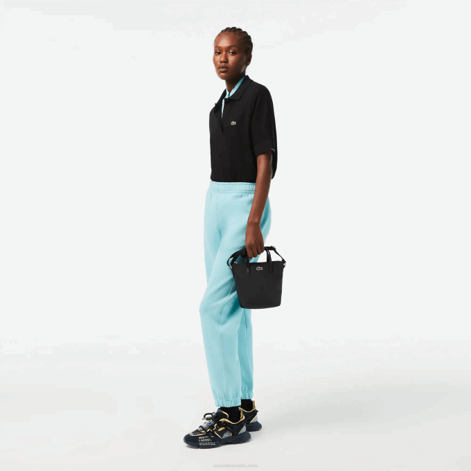 Women Lacoste V0ZN2820 Black 000 L.12.12 Concept Petit Pique Coated Canvas Mini Zip Tote Bag - Image 2