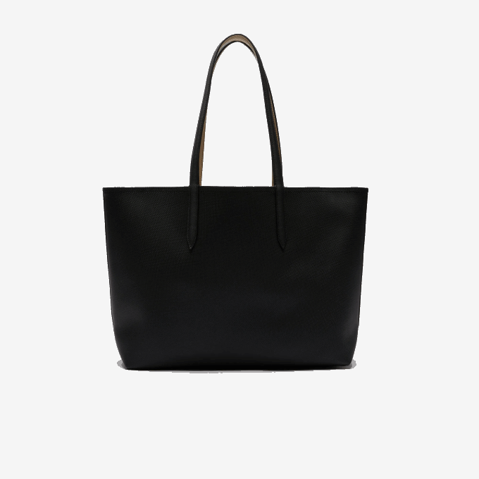Women Lacoste V0ZN2824 Noir Krema A91 Anna Reversible Bicolor Tote Bag - Image 4
