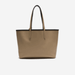 Women Lacoste V0ZN2824 Noir Krema A91 Anna Reversible Bicolor Tote Bag - Image 8