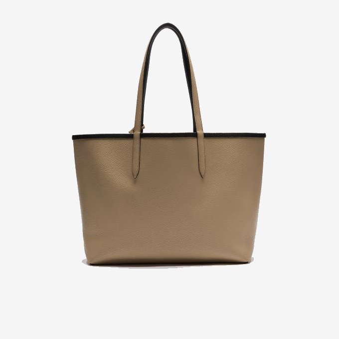 Women Lacoste V0ZN2824 Noir Krema A91 Anna Reversible Bicolor Tote Bag - Image 8