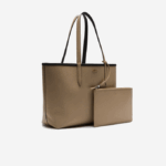 Women Lacoste V0ZN2824 Noir Krema A91 Anna Reversible Bicolor Tote Bag - Image 9