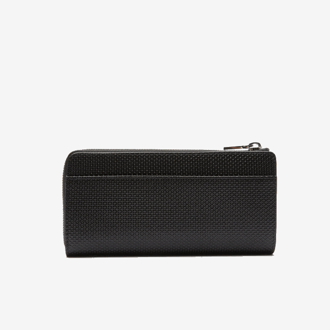 Women Lacoste V0ZN2827 Black 000 Chantaco Zippered Matte Pique Leather Wallet - Image 2