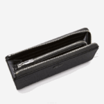 Women Lacoste V0ZN2827 Black 000 Chantaco Zippered Matte Pique Leather Wallet - Image 3