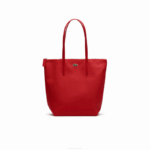 Women Lacoste V0ZN2836 Virtual Pink 185 L.12.12 Concept Vertical Zip Tote Bag