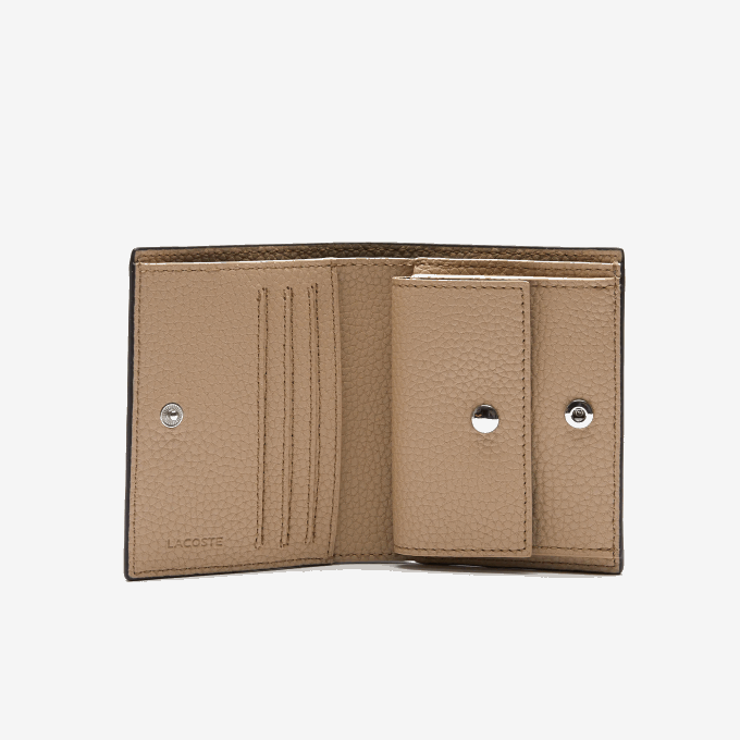 Women Lacoste V0ZN2840 Noir Krema A91 Anna Small Snap Folding Wallet - Image 2