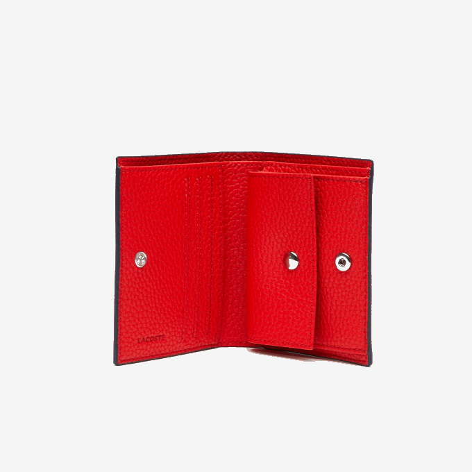 Women Lacoste V0ZN2841 Marine 166 Rouge B50 Anna Small Snap Folding Wallet - Image 2