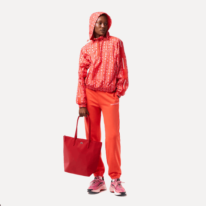 Women Lacoste V0ZN2843 High Risk Red 883 L.12.12 Concept Vertical Zip Tote Bag - Image 1