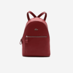 Women Lacoste V0ZN2845 Bordeaux C88 Daily Classic Coated Pique Canvas Backpack