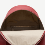 Women Lacoste V0ZN2845 Bordeaux C88 Daily Classic Coated Pique Canvas Backpack - Image 3