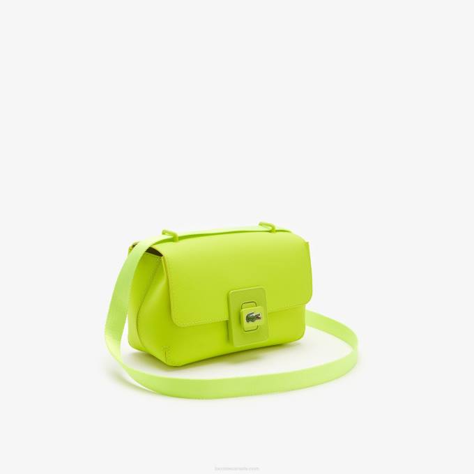 Women Lacoste V0ZN2851 Lime K83 L.12.12 Metal Clasp Crossover Bag - Image 3