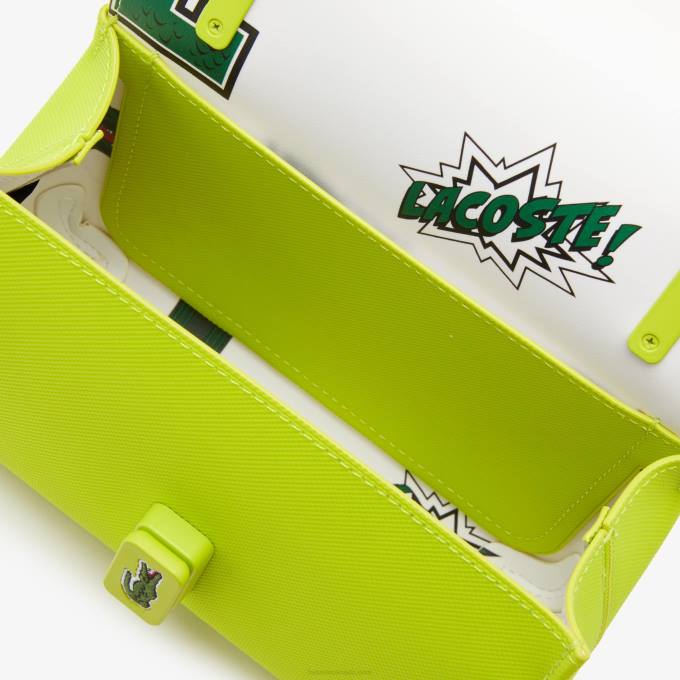 Women Lacoste V0ZN2851 Lime K83 L.12.12 Metal Clasp Crossover Bag - Image 4