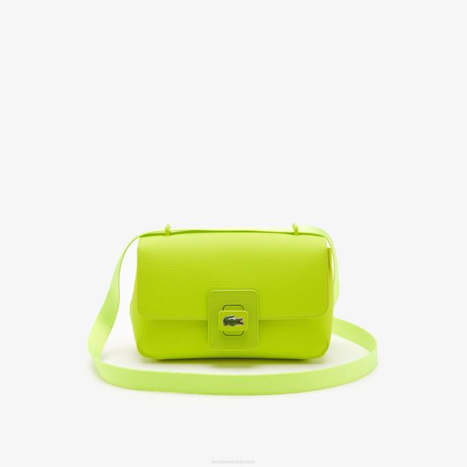 Women Lacoste V0ZN2851 Lime K83 L.12.12 Metal Clasp Crossover Bag - Image 1