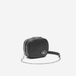 Women Lacoste V0ZN2853 Black 000 Small Grained Leather Crossover Bag - Image 3