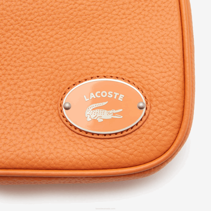 Women Lacoste V0ZN2855 Poterie K20 Metal Plate Grained Leather Shoulder Bag - Image 6