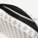 Women Lacoste V0ZN2856 Farine Sinople F89 Monogram Zip Crossover Bag - Image 5