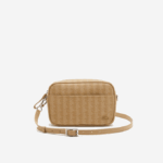 Women Lacoste V0ZN2857 Viennois Beige L01 Monogram Zip Crossover Bag